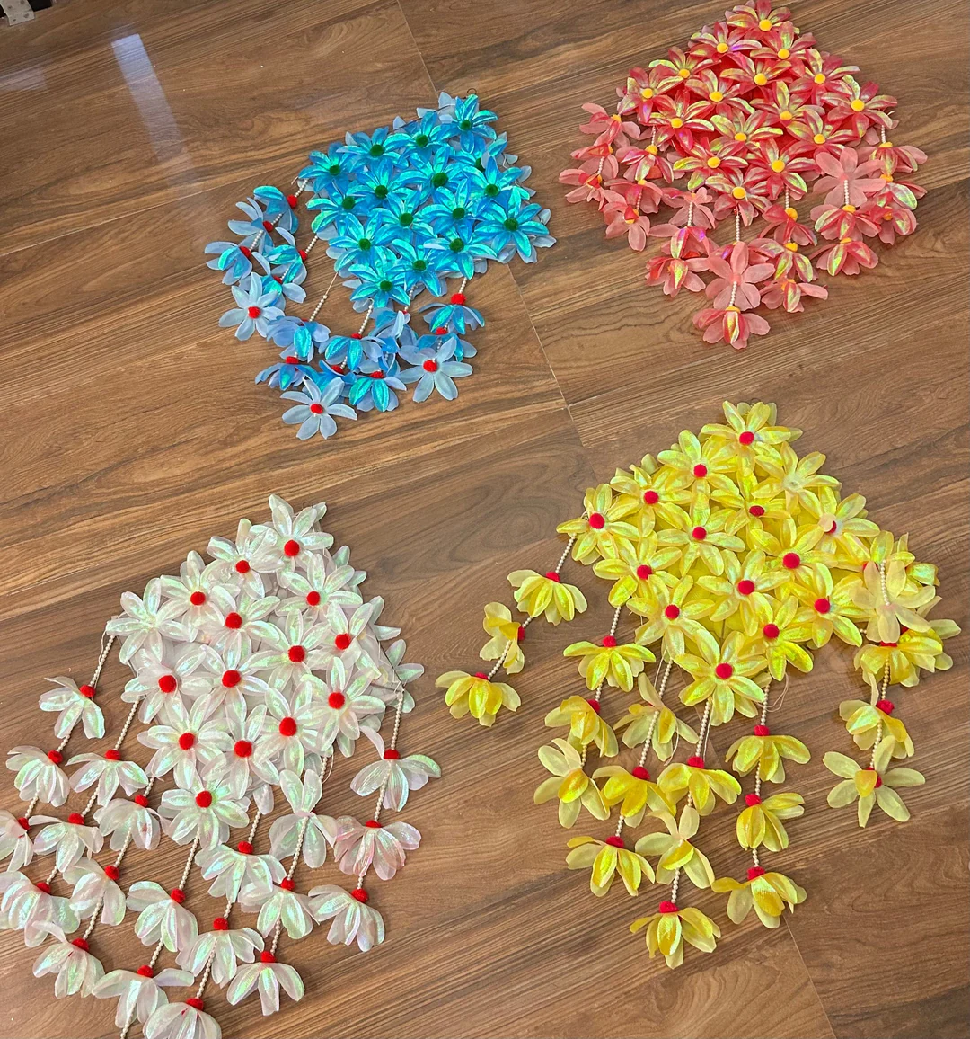 Decorative Artificial flowers hangings for event decor / Haldi Mehendi festival event decor hangings - Image 2
