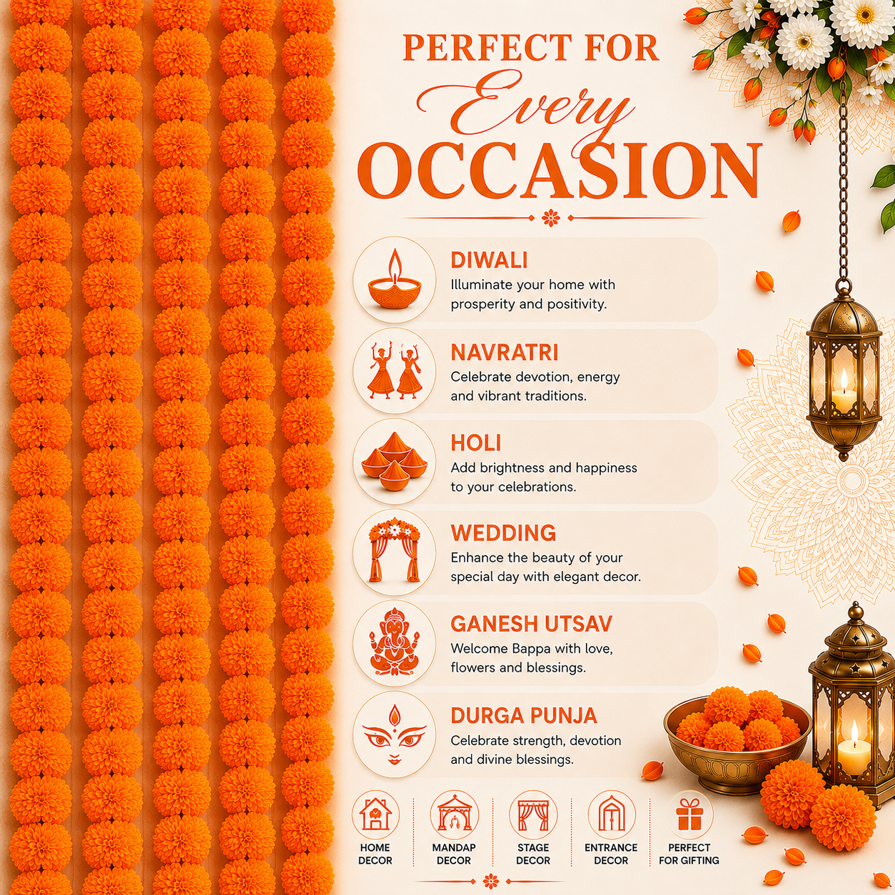 Kesari Artificial Flower Genda Ladi - Image 5